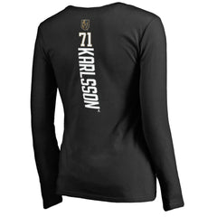 William Karlsson Vegas Golden Knights Women's Backer V-Neck Long Sleeve T-Shirt Black