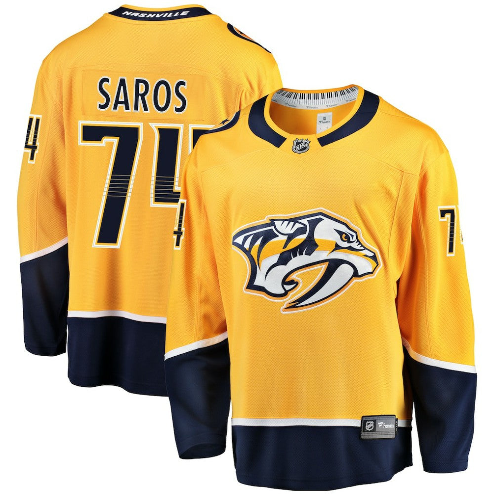 Juuse Saros Nashville Predators Fanatics Breakaway Player Jersey - Gold | NHL Jerseys
