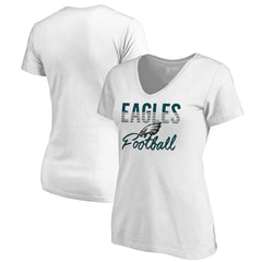 Philadelphia Eagles Women's Free Line V-Neck T-Shirt White - NFL