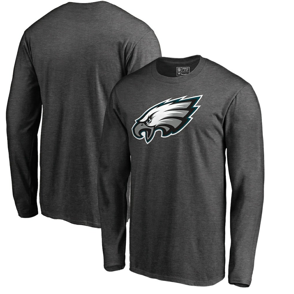 Philadelphia Eagles Primary Logo Long Sleeve T-Shirt Heathered Charcoal - NFL