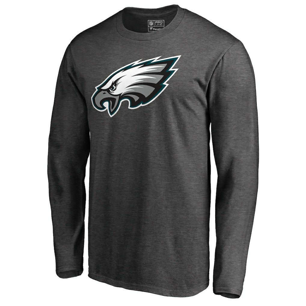 Philadelphia Eagles Primary Logo Long Sleeve T-Shirt Heathered Charcoal - NFL