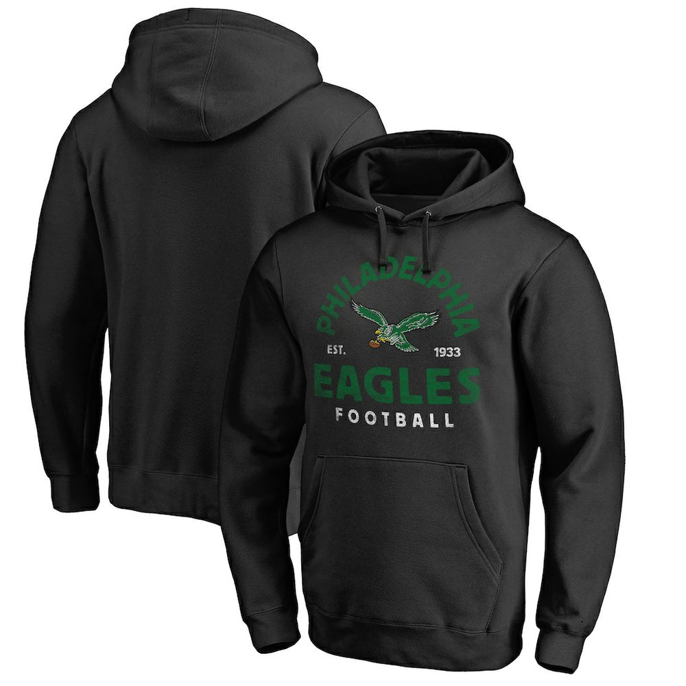 Philadelphia Eagles Timeless Collection Vintage Arch Pullover Hoodie Black - NFL