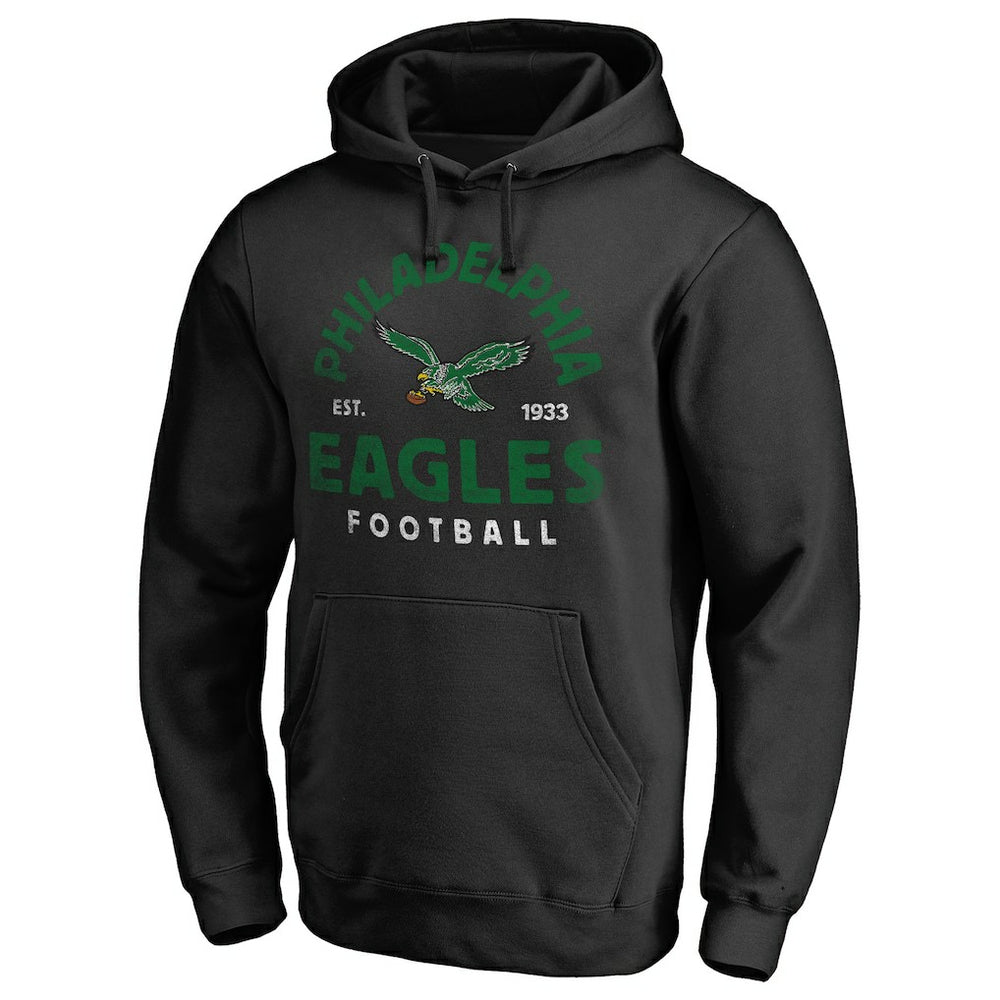 Philadelphia Eagles Timeless Collection Vintage Arch Pullover Hoodie Black - NFL