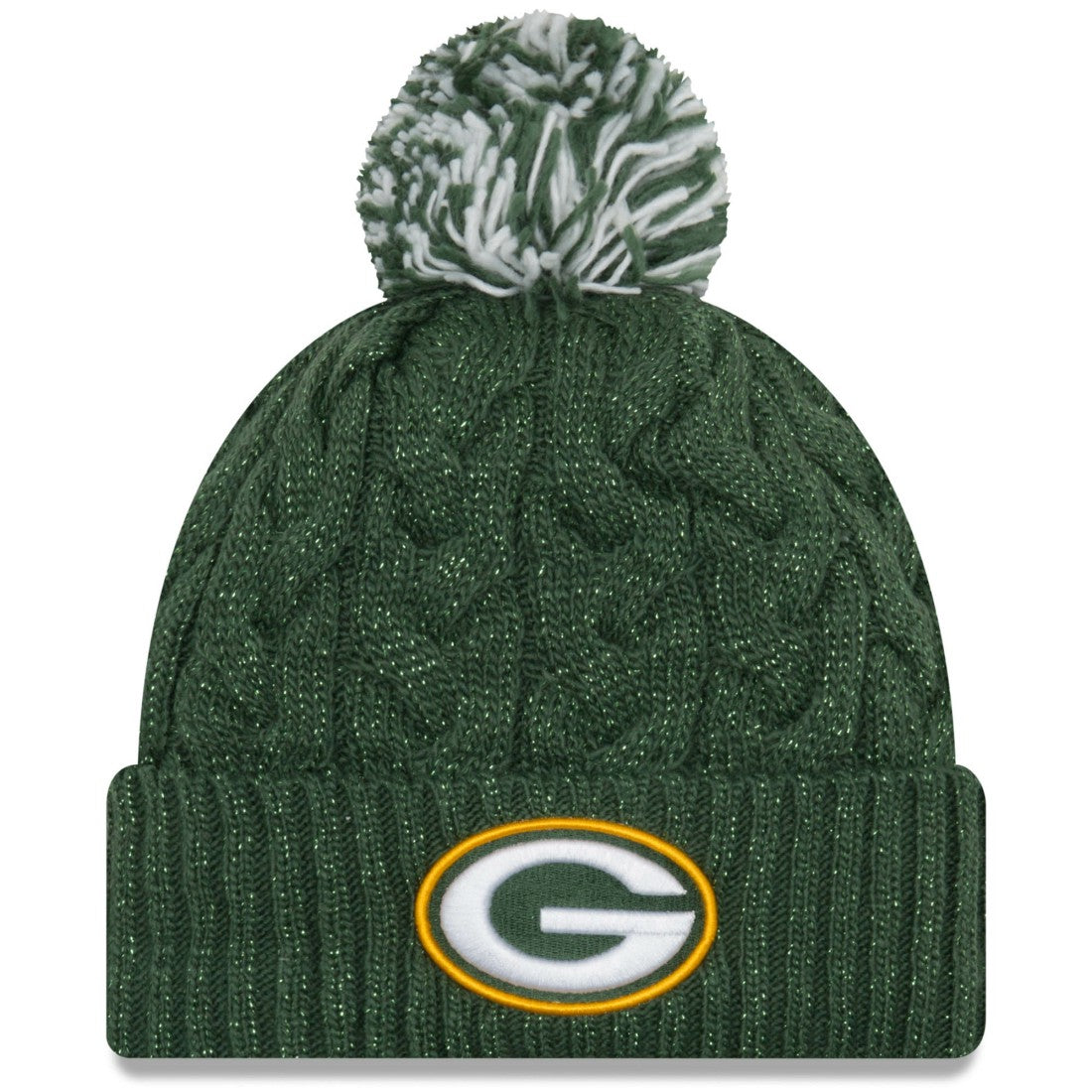 Green Bay Packers New Era Women's Cozy Cable Cuffed Knit Hat Green - NFL