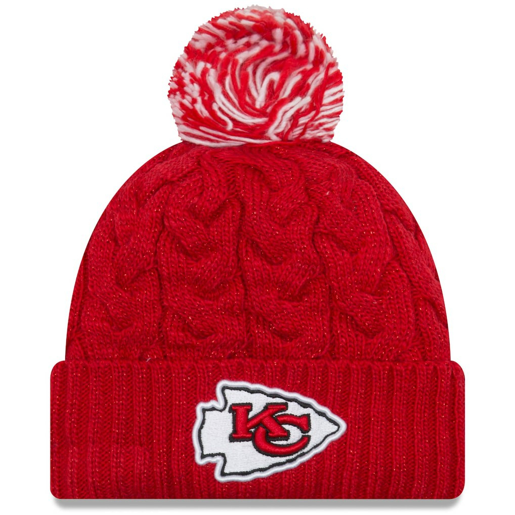 Kansas City Chiefs New Era Women's Cozy Cable Cuffed Knit Hat Red - NFL