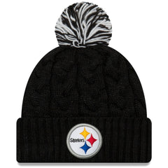 Pittsburgh Steelers New Era Women's Cozy Cable Cuffed Knit Hat Black - NFL
