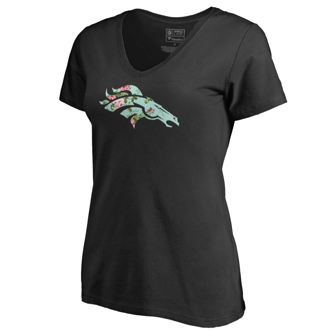 Denver Broncos Women's Lovely V-Neck T-Shirt Black - NFL