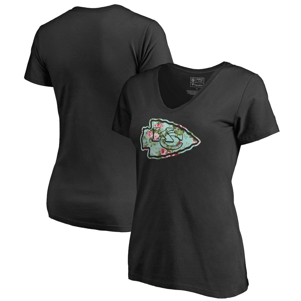 Kansas City Chiefs Women's Lovely V-Neck T-Shirt Black - NFL