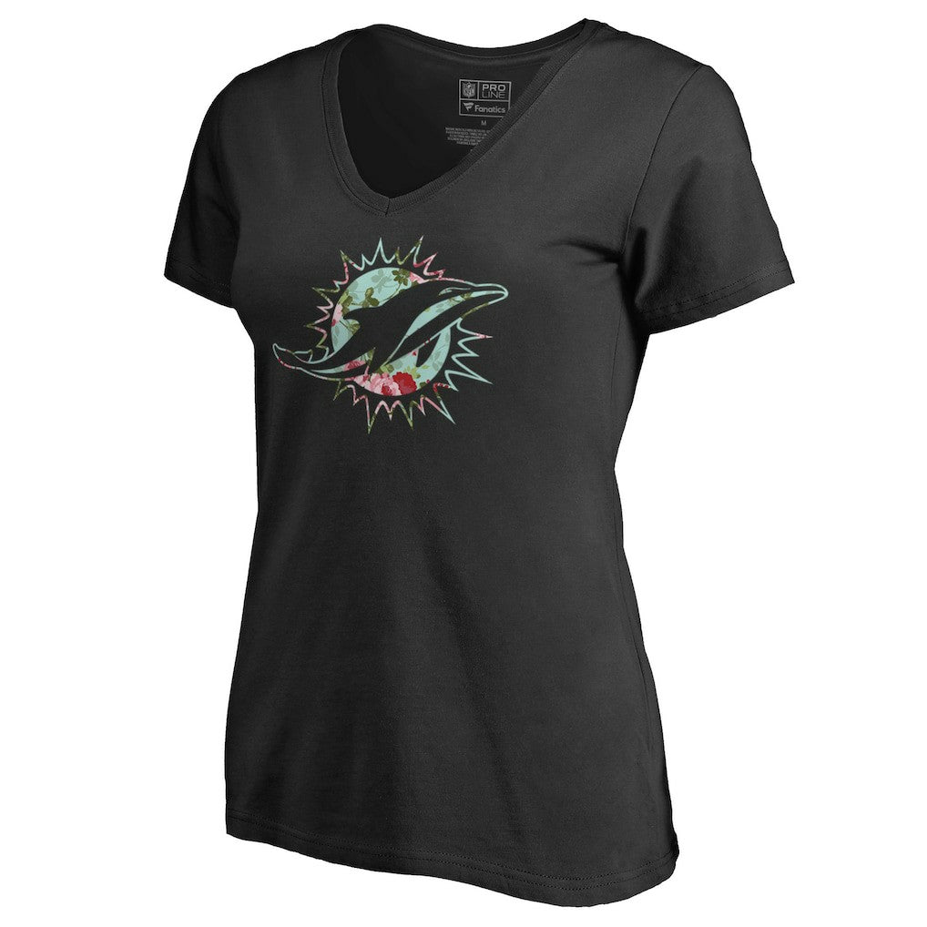 Miami Dolphins Women's Lovely V-Neck T-Shirt Black - NFL