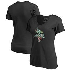 Minnesota Vikings Women's Lovely V-Neck T-Shirt Black - NFL