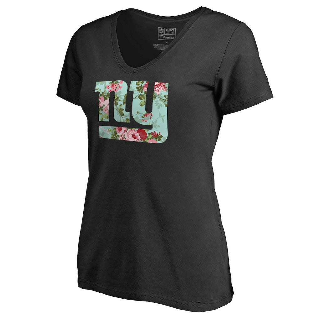 New York Giants Women's Lovely V-Neck T-Shirt Black - NFL