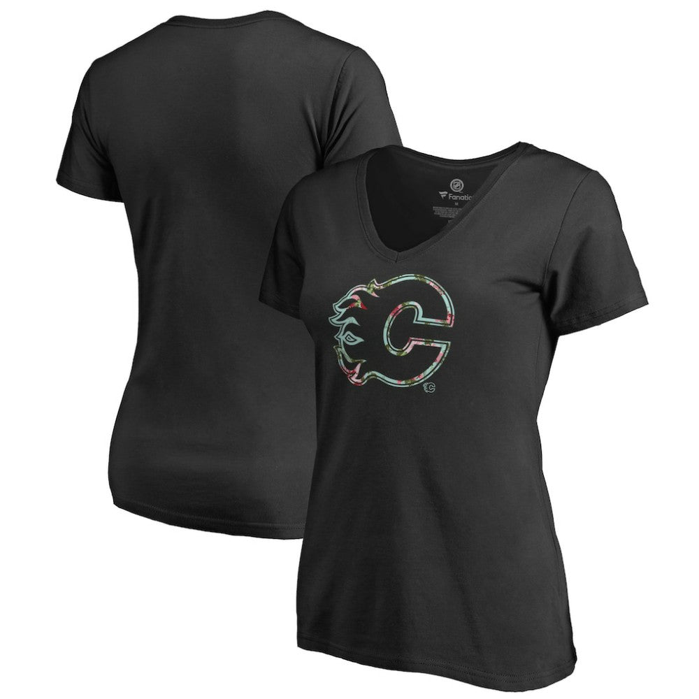 Calgary Flames - Women's Lovely V-Neck T-Shirt Black