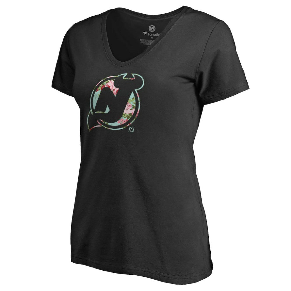 New Jersey Devils - Women's Lovely V-Neck T-Shirt Black