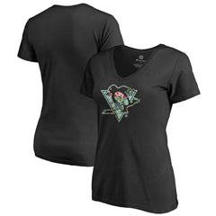 Pittsburgh Penguins Women's Lovely V-Neck T-Shirt Black