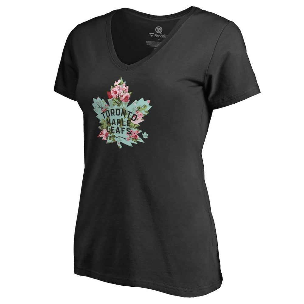 Toronto Maple Leafs - Women's Lovely V-Neck T-Shirt Black