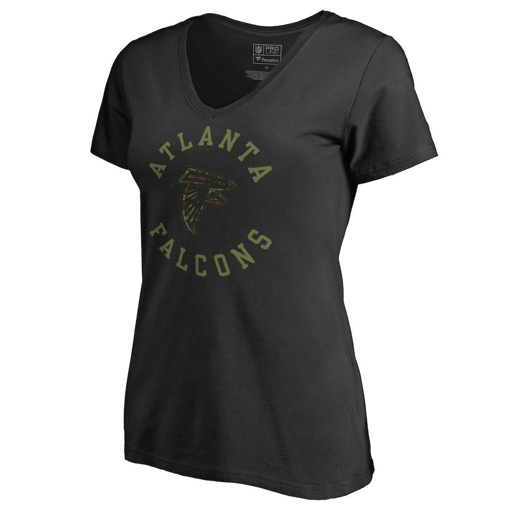 Atlanta Falcons Women's Camo Collection Liberty V-Neck T-Shirt Black - NFL