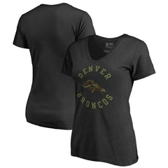 Denver Broncos Women's Camo Collection Liberty V-Neck T-Shirt Black - NFL