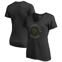 Jacksonville Jaguars Women's Camo Collection Liberty V-Neck T-Shirt Black - NFL