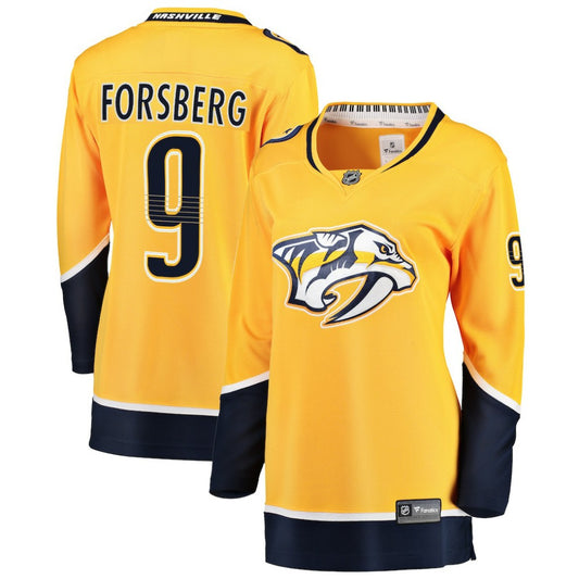 Filip Forsberg Nashville Predators Fanatics Women's Breakaway Player Jersey - Gold | NHL Jerseys