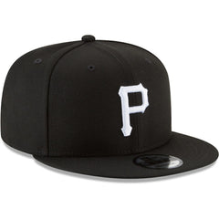 Pittsburgh Pirates New Era Black & White 9FIFTY Snapback Hat Lifestyle