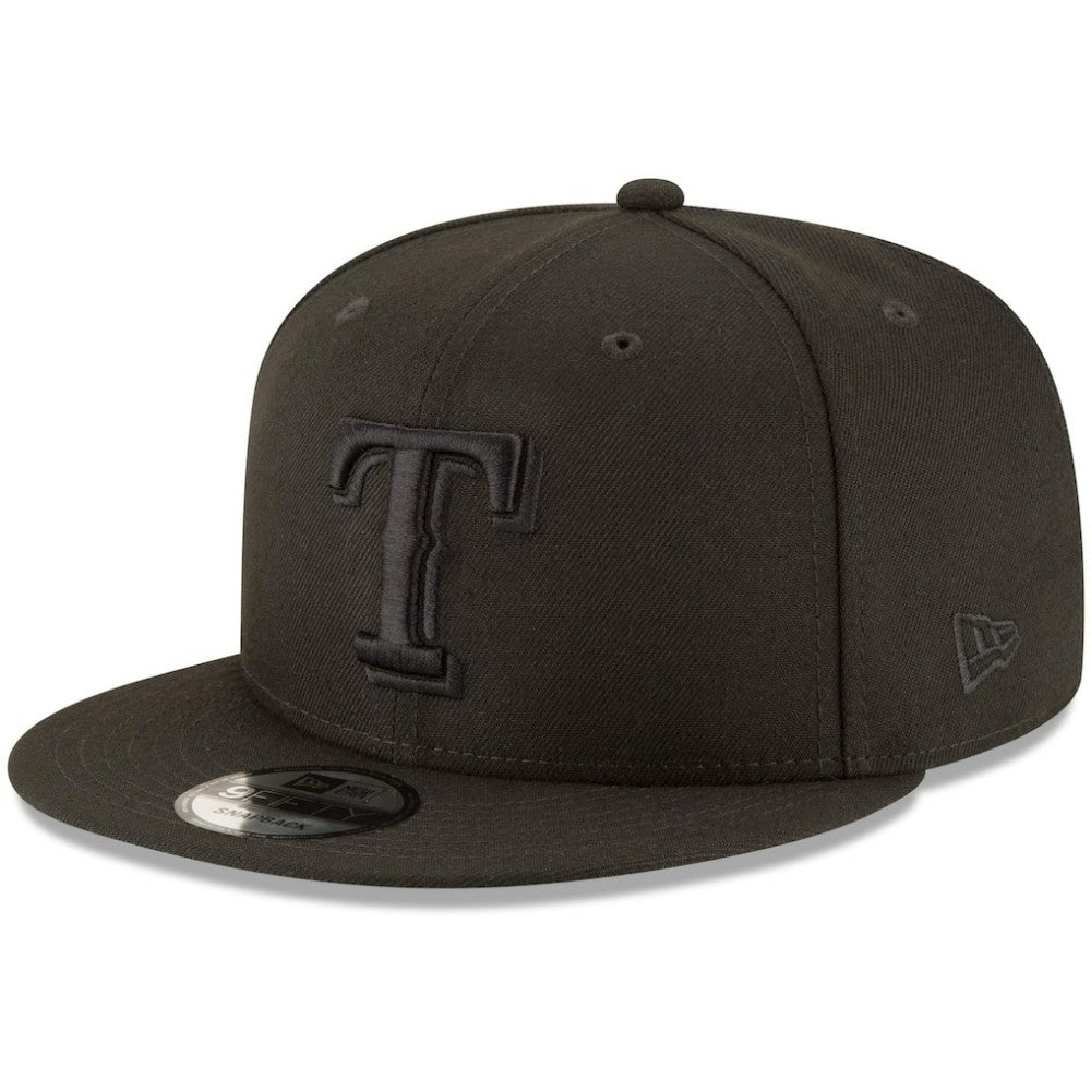 Texas Rangers New Era Black on Black 9FIFTY Team Snapback Adjustable Hat for sale