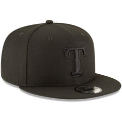 Texas Rangers New Era Black on Black 9FIFTY Team Snapback Adjustable Hat for sale