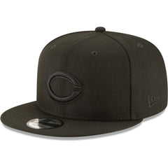 Cincinnati Reds New Era Black on Black 9FIFTY Team Snapback Adjustable Hat for sale