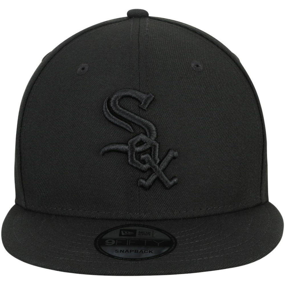 Chicago White Sox New Era Black on Black 9FIFTY Team Snapback Adjustable Hat discount