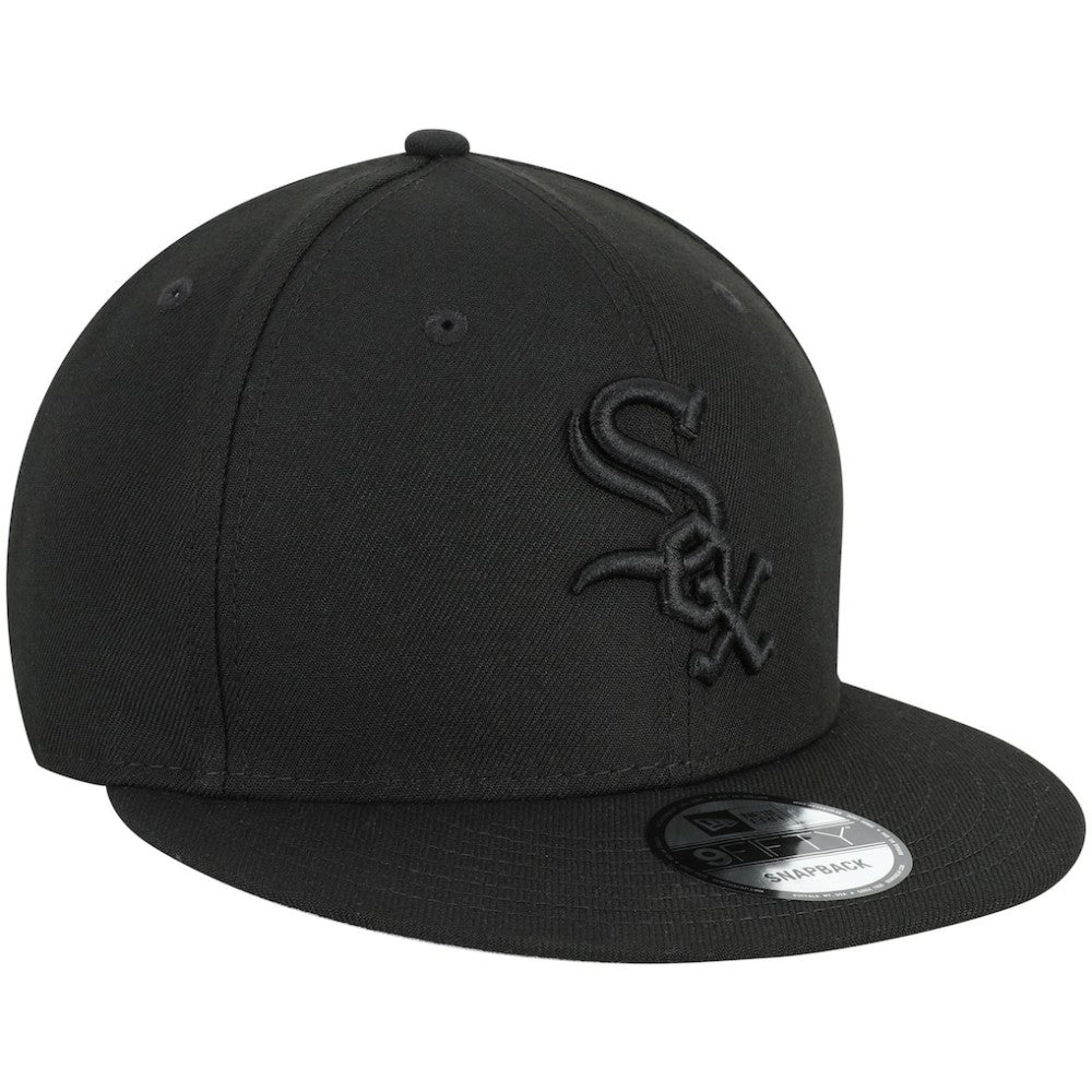 Chicago White Sox New Era Black on Black 9FIFTY Team Snapback Adjustable Hat discount