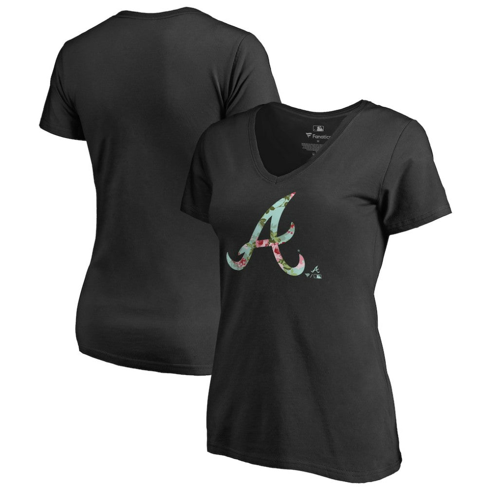 Atlanta Braves Women's Lovely V-Neck T-Shirt On Sale