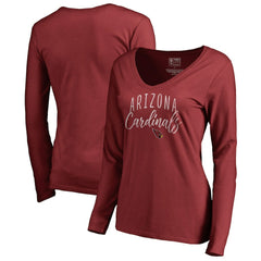 Arizona Cardinals Women's Graceful Long Sleeve V-Neck T-Shirt Cardinal - NFL