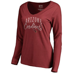 Arizona Cardinals Women's Graceful Long Sleeve V-Neck T-Shirt Cardinal - NFL