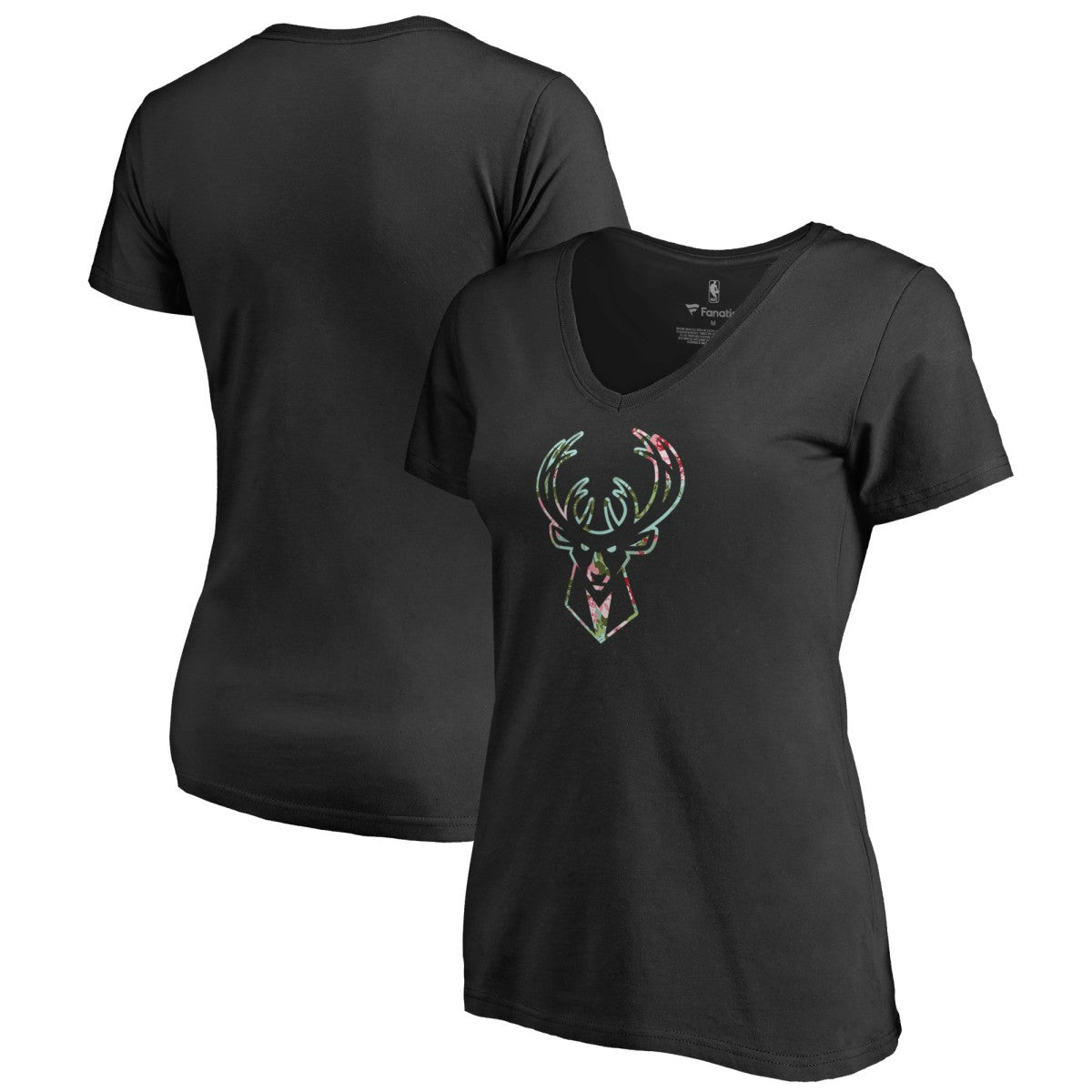 NBA - Milwaukee Bucks Lovely V-Neck T-Shirt - Black