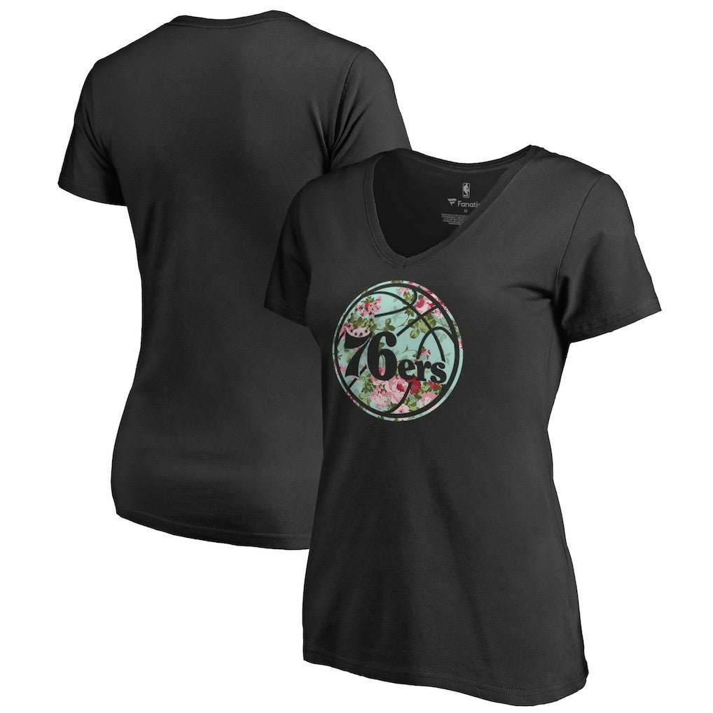 NBA - Philadelphia 76ers Lovely V-Neck T-Shirt - Black