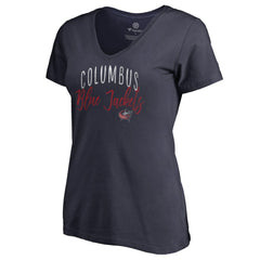 Columbus Blue Jackets - Women's Graceful V-Neck T-Shirt Navy