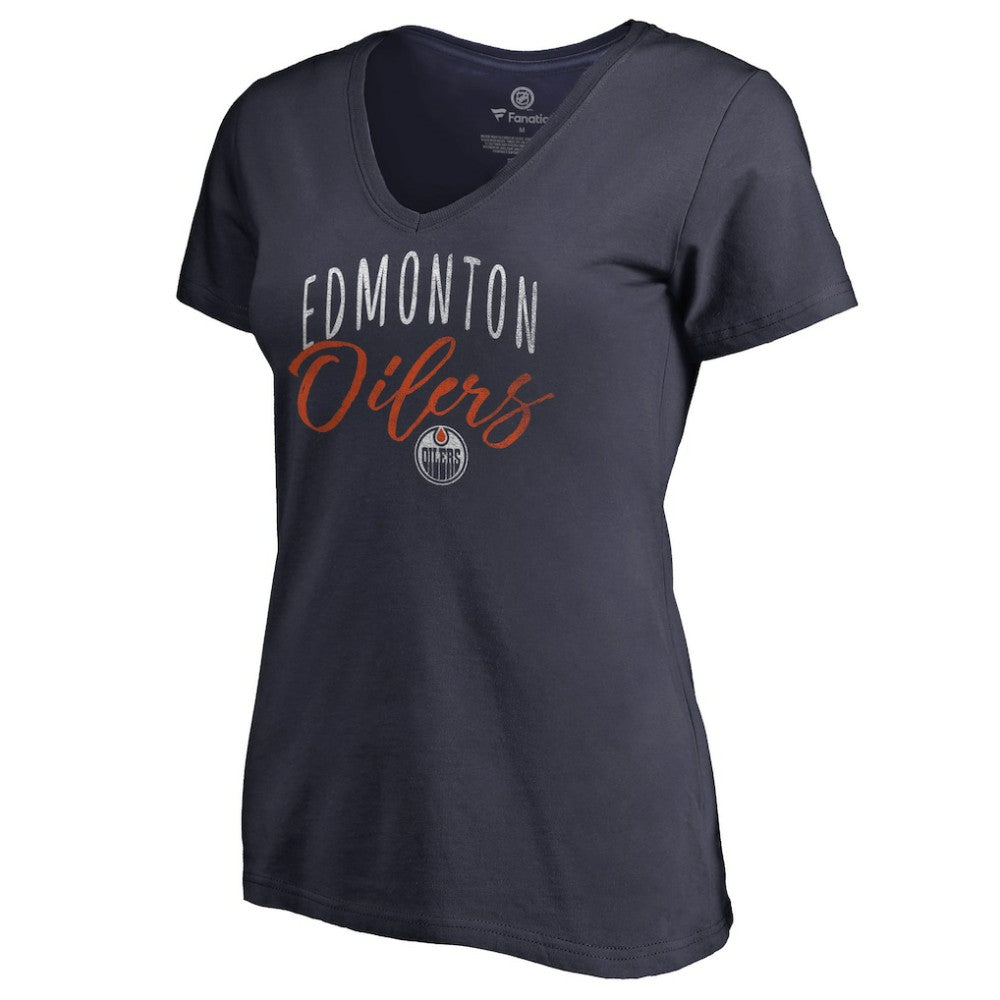 Edmonton Oilers - Women's Graceful V-Neck T-Shirt Navy