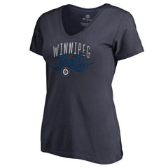Winnipeg Jets - Women's Graceful V-Neck T-Shirt Navy