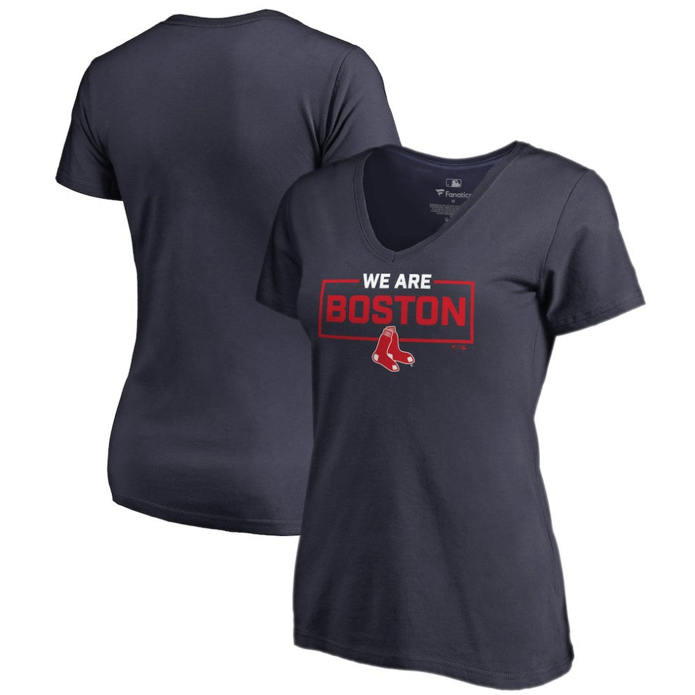 Boston Red Sox Women's We Are Icon V-Neck T-Shirt On Sale