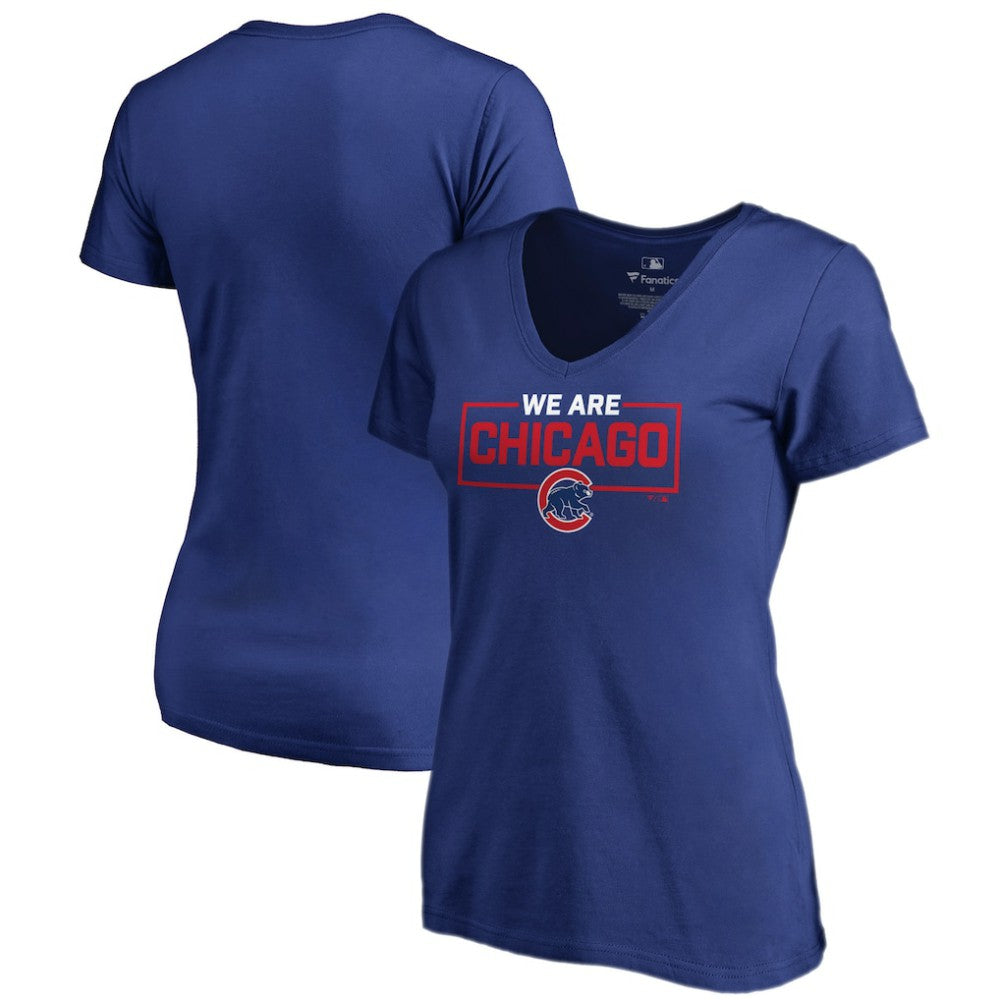 Chicago Cubs Women's We Are Icon V-Neck T-Shirt Sale