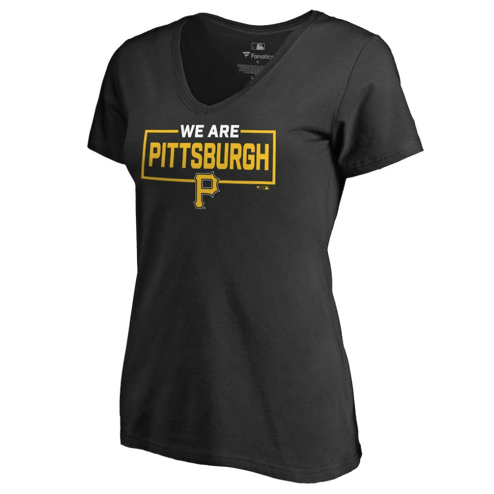Pittsburgh Pirates Women's We Are Icon V-Neck T-Shirt for sale