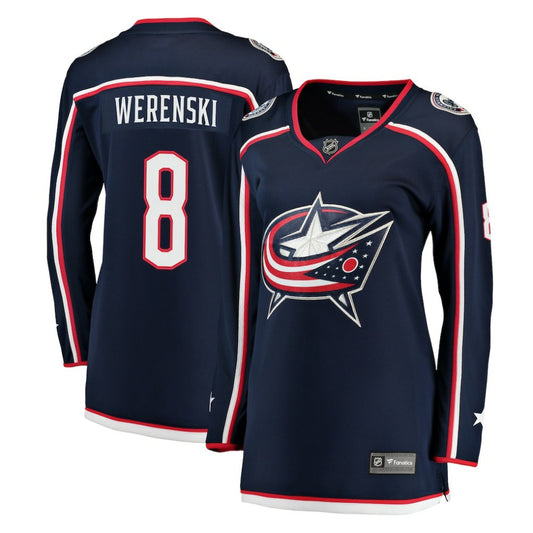 Zach Werenski Columbus Blue Jackets Fanatics Women's Breakaway Jersey - Navy | NHL Jerseys