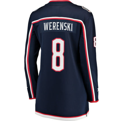 Zach Werenski Columbus Blue Jackets Fanatics Women's Breakaway Jersey - Navy | NHL Jerseys