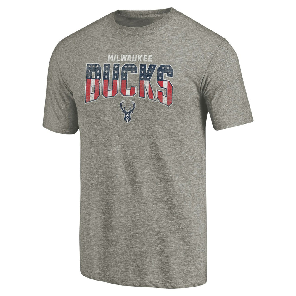 NBA - Milwaukee Bucks Freedom Tri-Blend T-Shirt - Gray