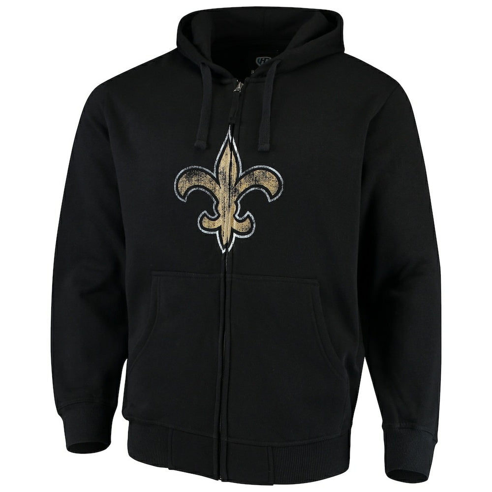 New Orleans Saints G-III Sports by Carl Banks Primary Logo Full-Zip Hoodie Black - NFL