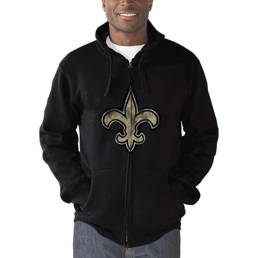 New Orleans Saints G-III Sports by Carl Banks Primary Logo Full-Zip Hoodie Black - NFL