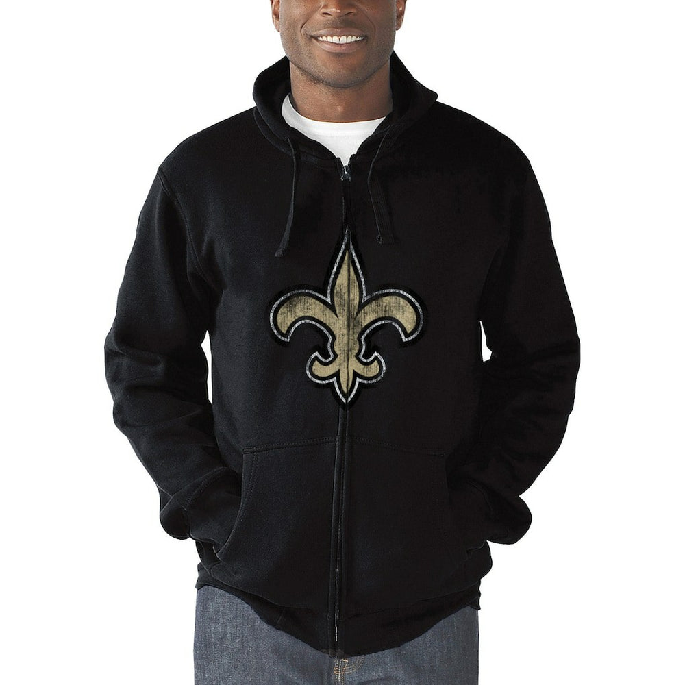 New Orleans Saints G-III Sports by Carl Banks Primary Logo Full-Zip Hoodie Black - NFL