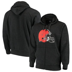 Cleveland Browns G-III Sports by Carl Banks Primary Logo Full-Zip Hoodie Charcoal - NFL