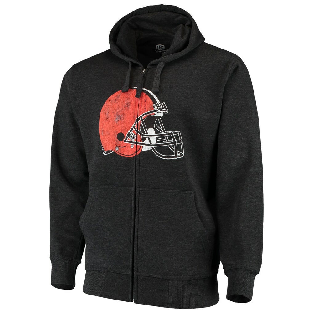 Cleveland Browns G-III Sports by Carl Banks Primary Logo Full-Zip Hoodie Charcoal - NFL