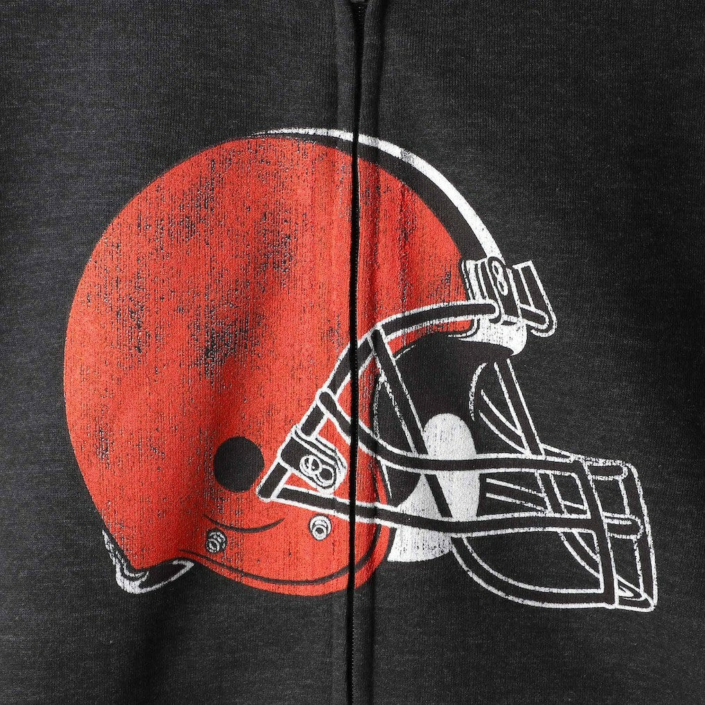 Cleveland Browns G-III Sports by Carl Banks Primary Logo Full-Zip Hoodie Charcoal - NFL