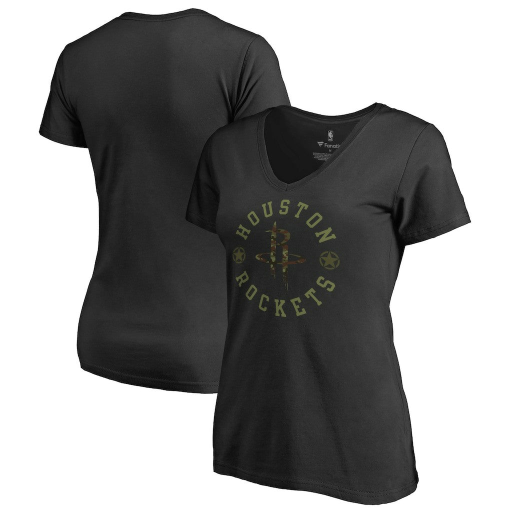 NBA - Houston Rockets Women's Liberty V-Neck T-Shirt - Black